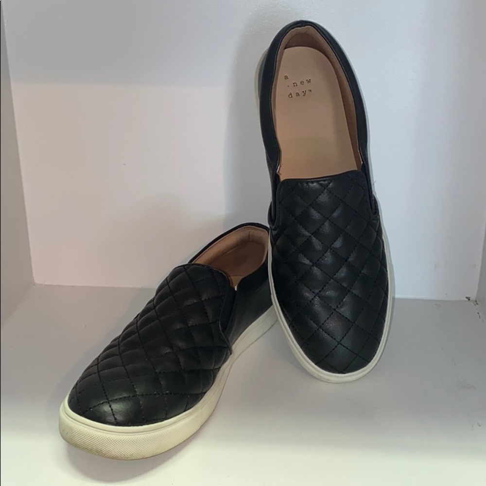 Black Quilted Slip On